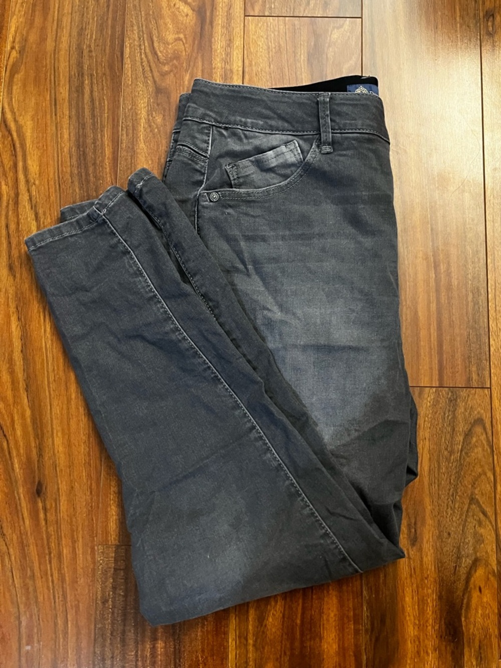 Democracy Grey “Ab” Solution High Rise Ankle Length Skinny Jeans - Plus Size
